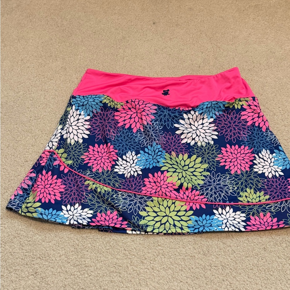 Birdies and Bows Bright Floral Navy & Pink Skort - Picture 3 of 7